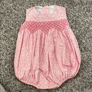 Pink Floral Baby romper / bubble